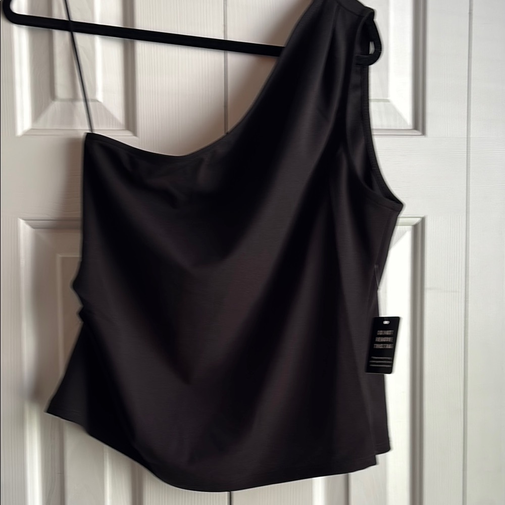 Express Black Asymmetrical Top